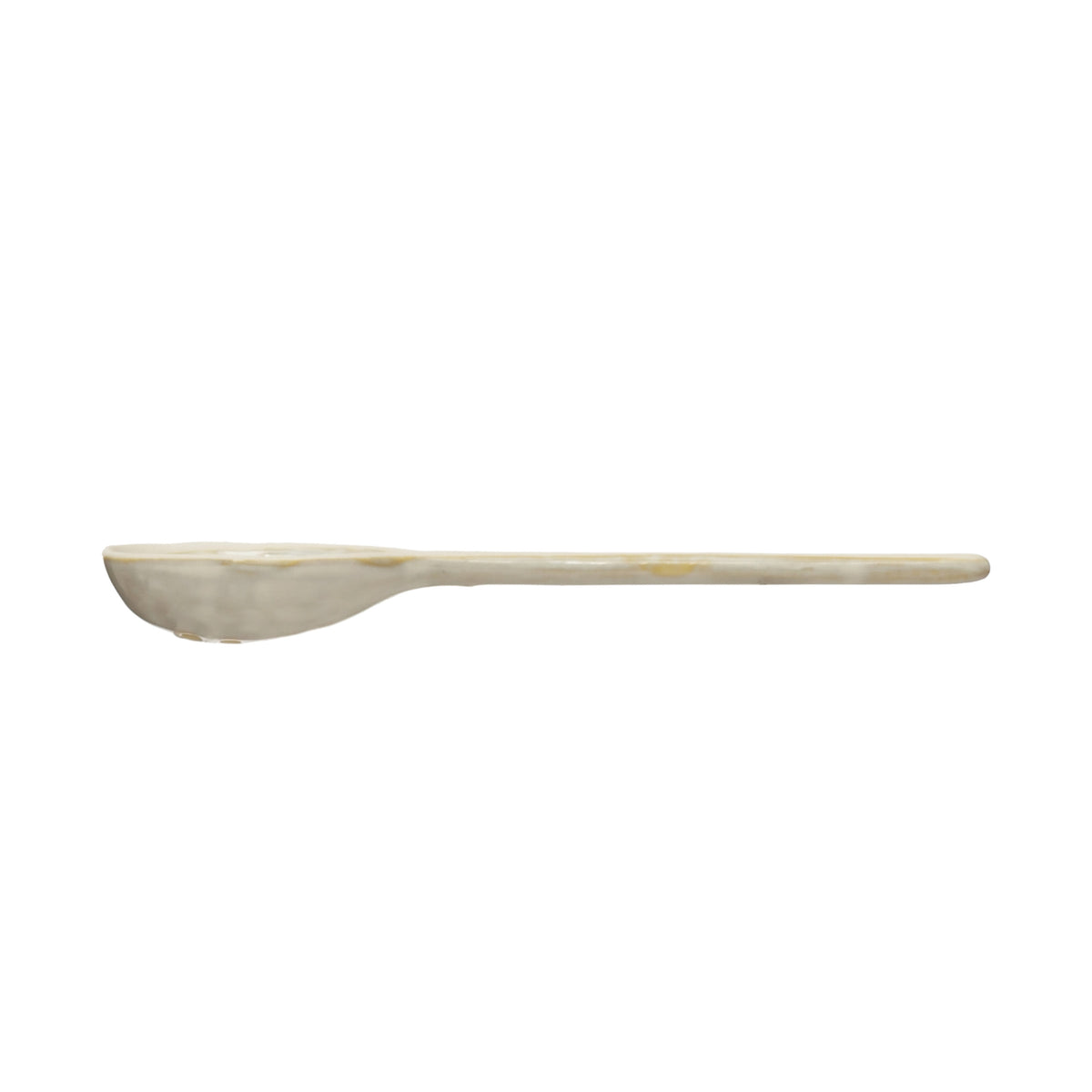 Cream Stoneware Strainer Spoon