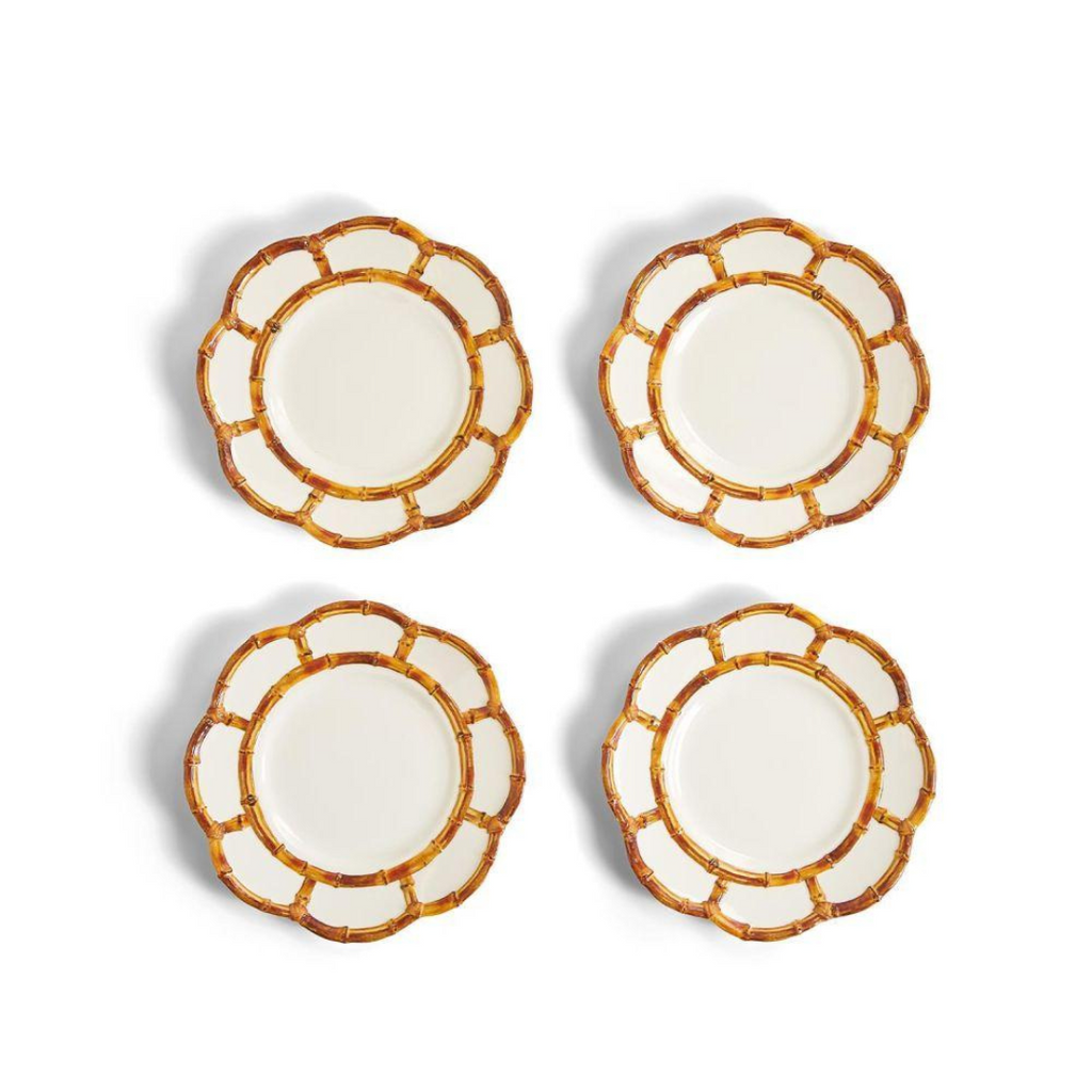 BAMBOO ACCENT PLATES - Set of 4