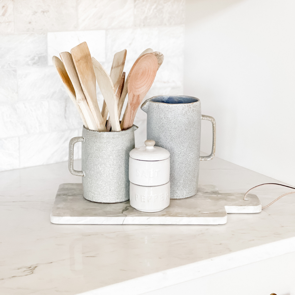 MARBLE SERVING BOARD - 16"L x 8"W