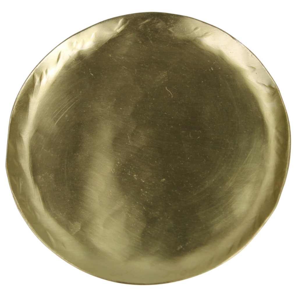  SMALL HAMMERED BRASS TRAY - 3.5" x 3.5" x 0.25"